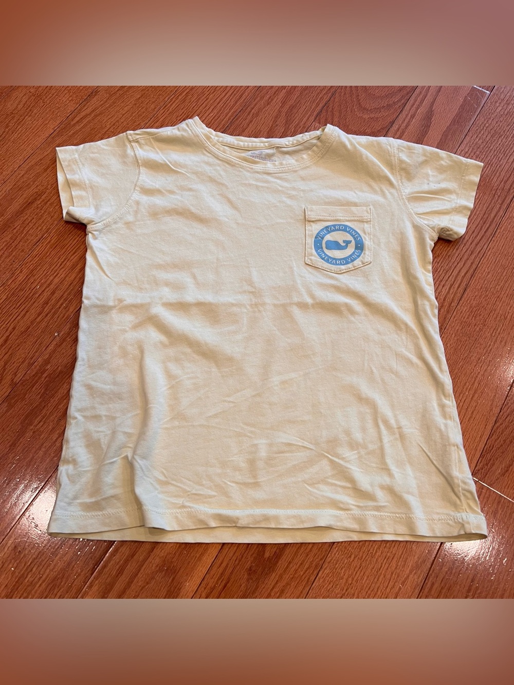 Vineyard Vines Girls Yellow Short Sleeve Whale Pocket Tee T Shirt Size M